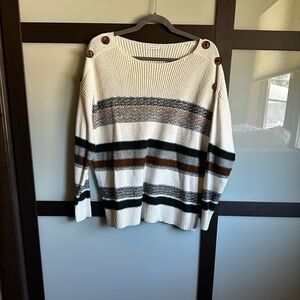 Staccato striped long sleeve crewneck sweater size Medium.